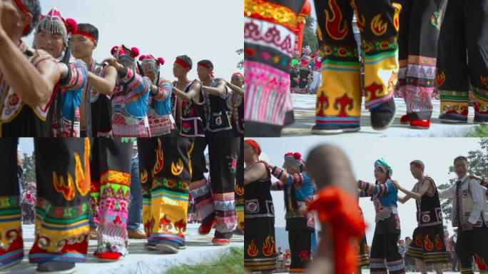民族歌舞视频云南彝族火把节祭祀活动舞蹈