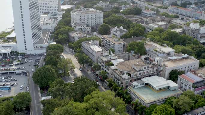 4K高清广州荔湾沙面航拍延时大景旧建筑