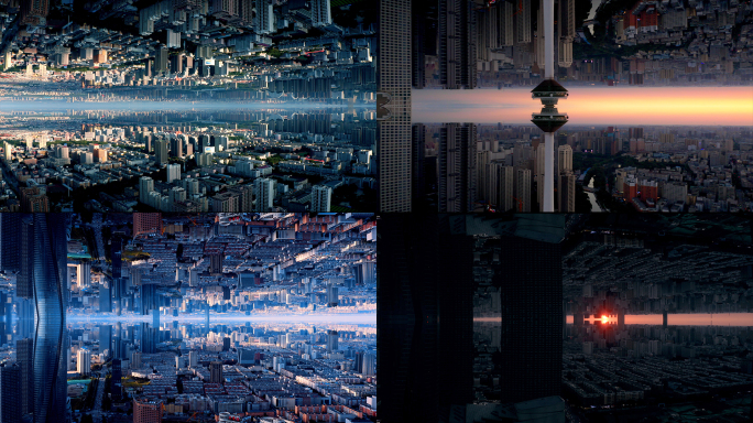 科幻艺术镜像城市