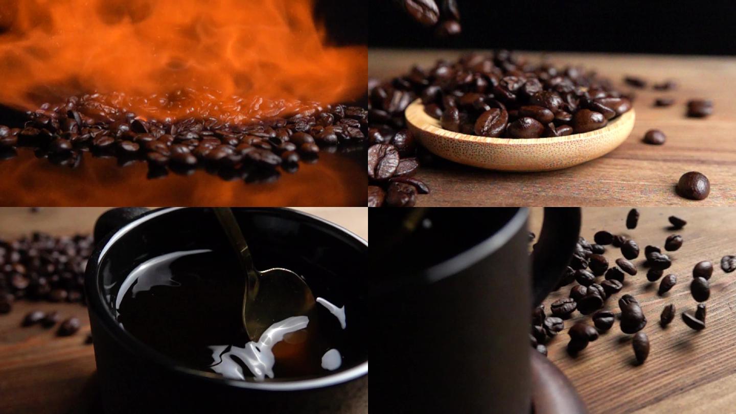 咖啡咖啡豆创意升格视频