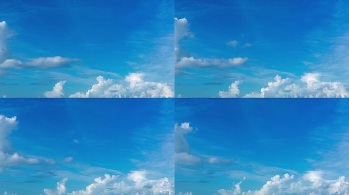 【正版素材】南方秋季早晨海边的蓝天白云