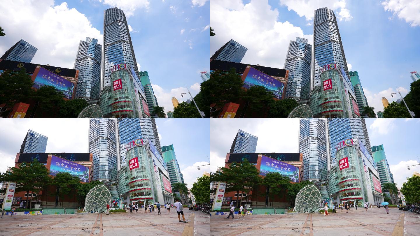 4K实拍广州天河区商圈维多利广场延时