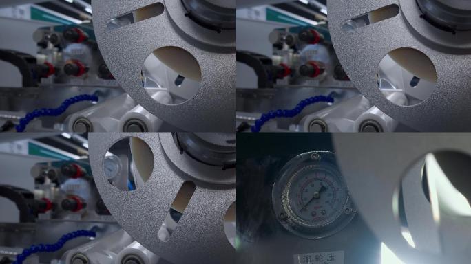 4k科技工业视频传动轮滚轮压力表特写