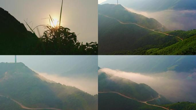 11759 高山清晨阳光云雾大自然空境