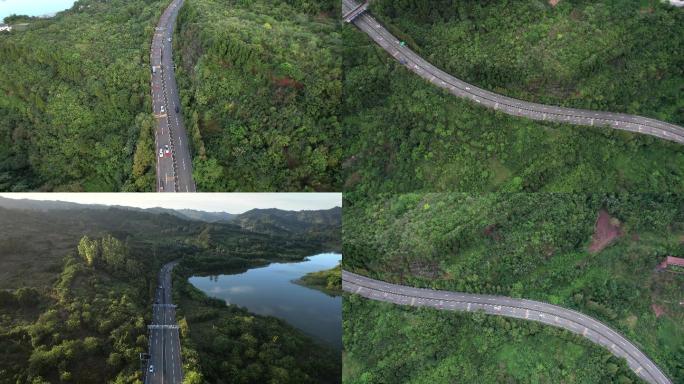 森林道路航拍