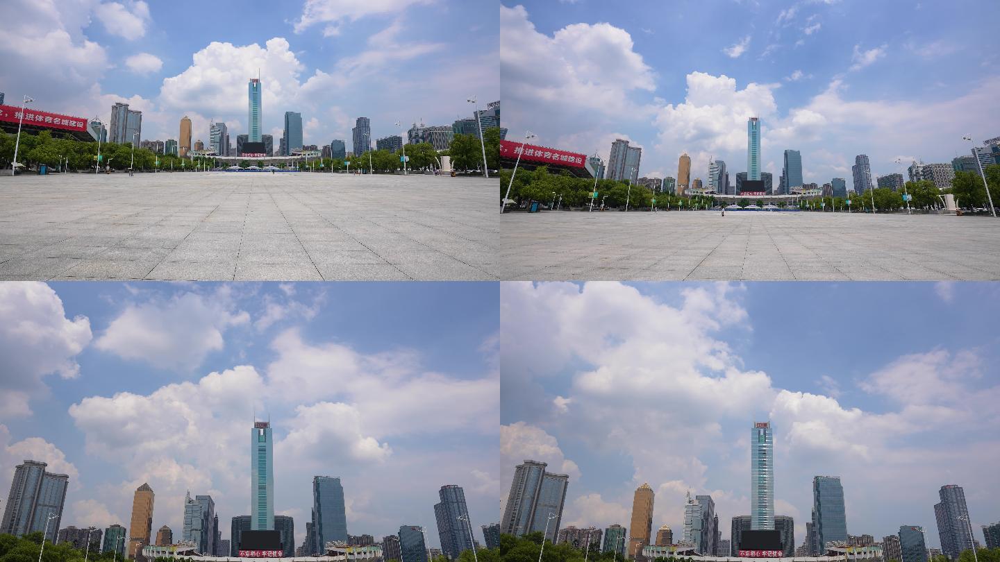 4K实拍广州天河体育中心广场延时