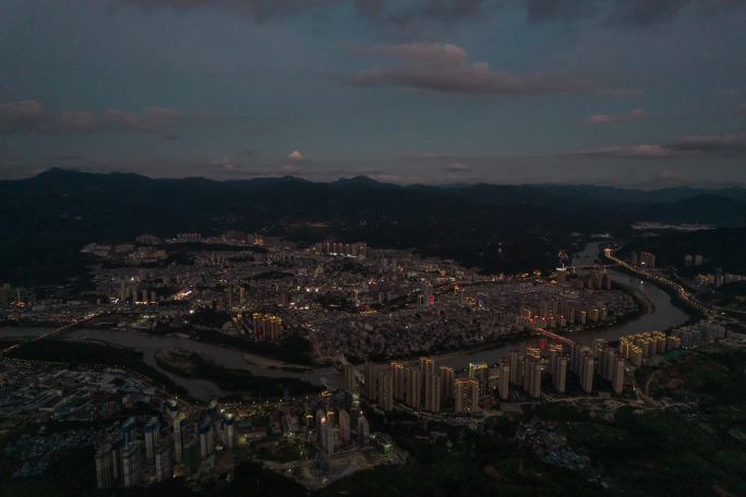 福建福安夜景航拍延时