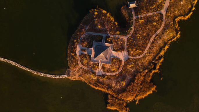 航拍最美酒泉肃州四坝海子湿地公园短视频