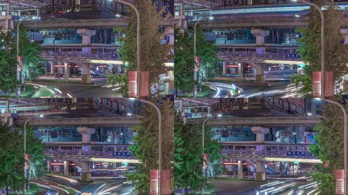 重庆城市夜景车流延时摄影
