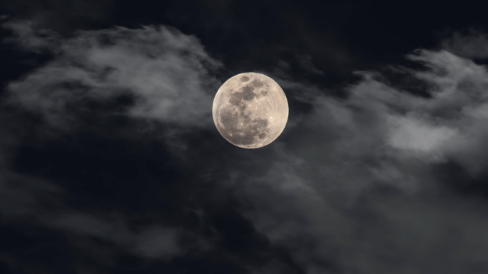 4K夜晚月亮虫鸣安静-唯美中秋月亮