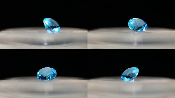 旋转的蓝色钻石特写
