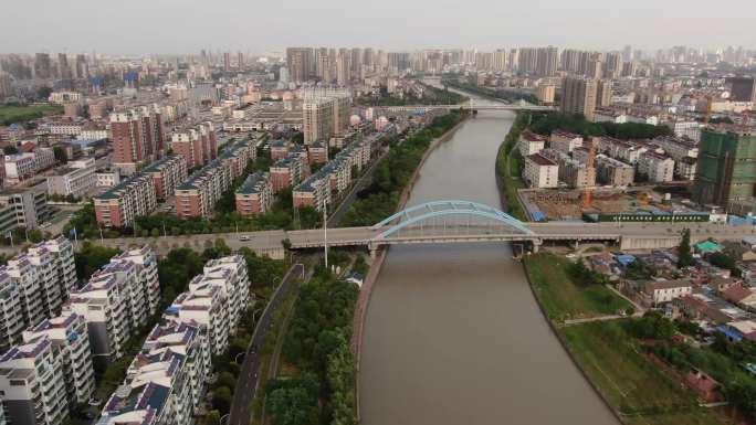 淮安市运河城市景观航拍