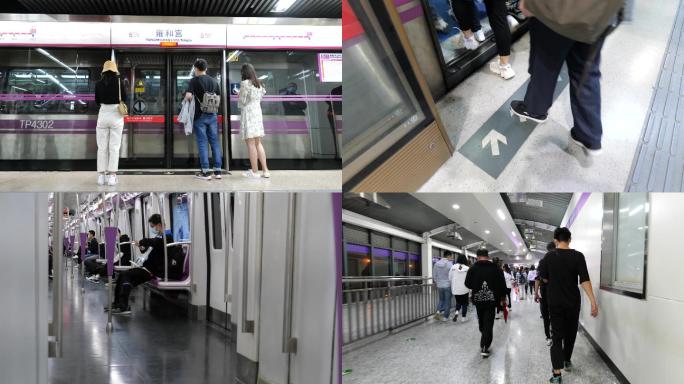 北京地铁人群上下班进出站