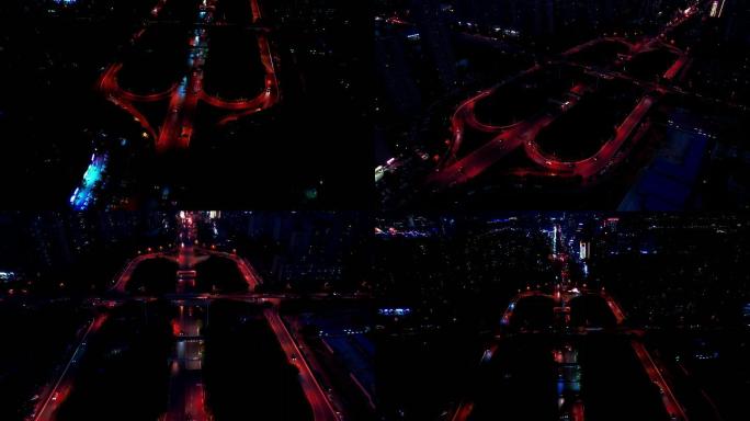 南昌丰和立交城市夜景车流航拍最新多镜头