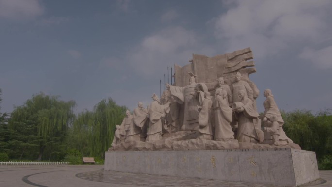 沛县歌风台刘邦雕塑雕像延时A010