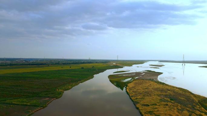 黄河河面-灌区河道-平静黄河平原