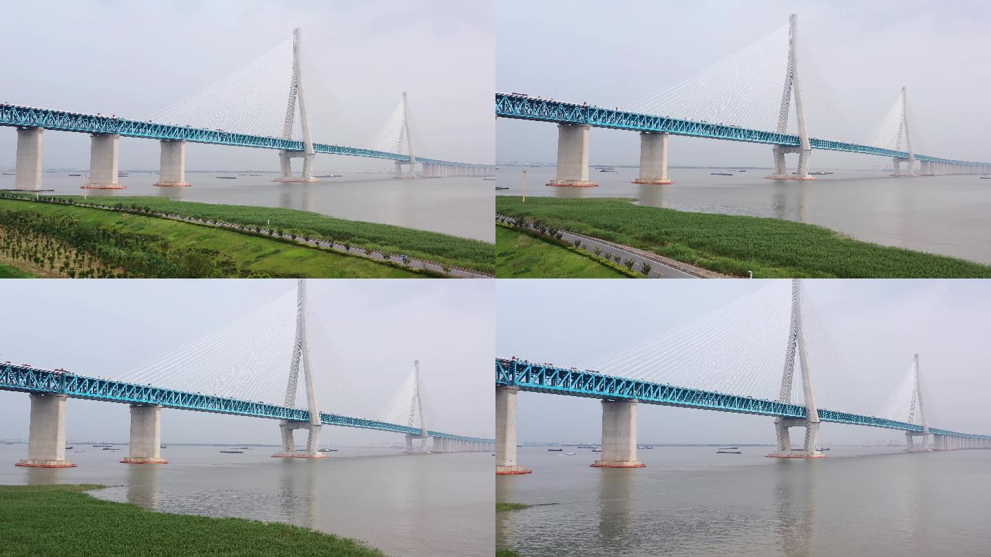 沪苏通长江公铁大桥4K航拍
