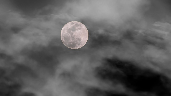 4K夜晚乌云月亮-乌云遮月