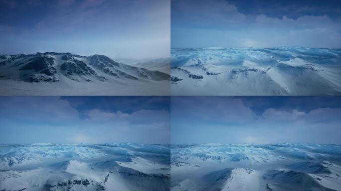寒冷北极冰原冰川地形渲染视频