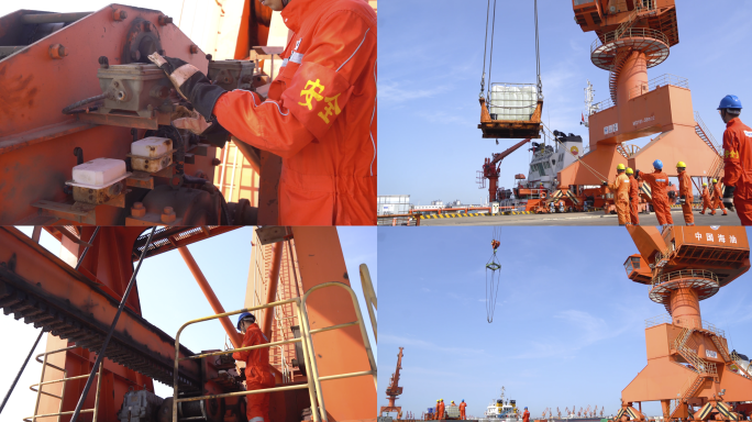 4K港口工人吊装作业