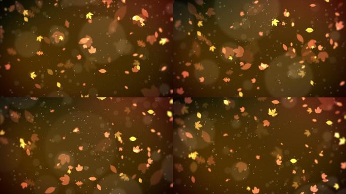 唯美秋天枫叶飘落高清视频背景动画素材