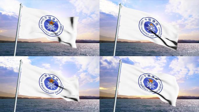 中国渔政旗帜视频素材
