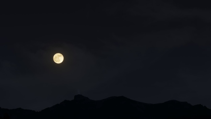 4K中秋十五夜景月亮升起