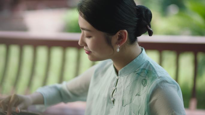 古筝古典古装古风中国风传统传统文化美女