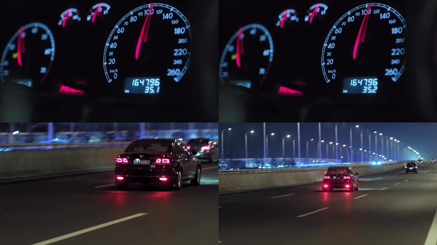 汽车仪表盘时速表特写视频