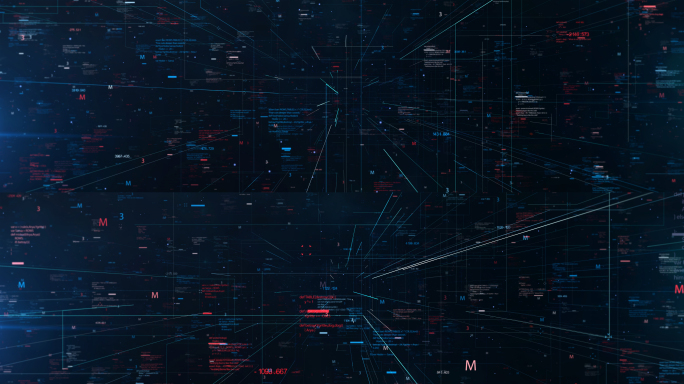 点线连接数字虚拟空间穿梭AE模板