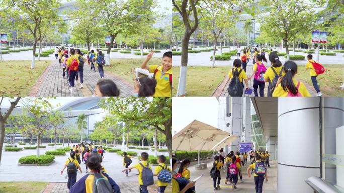 学生团开心排队游广东科学中心