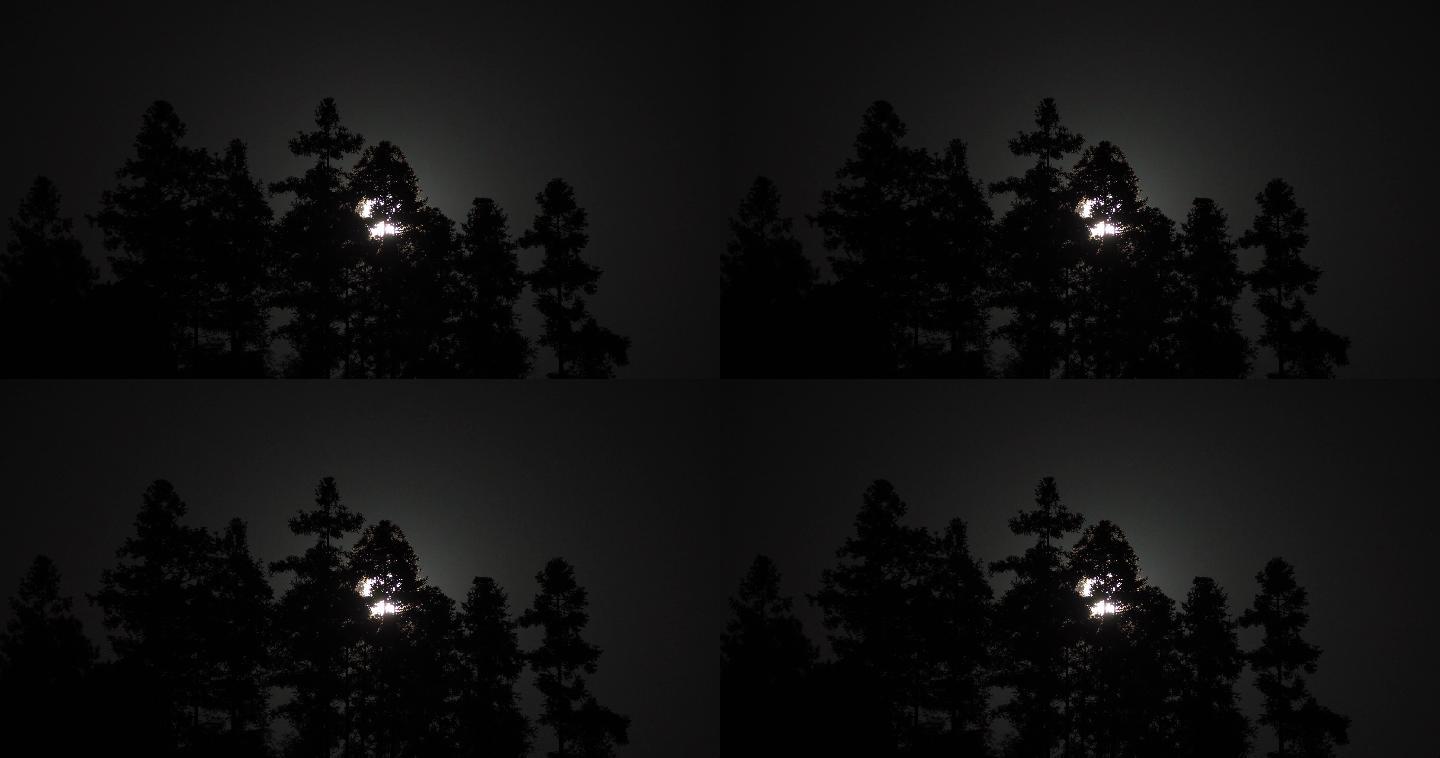 12秒超长月亮升起实拍素材