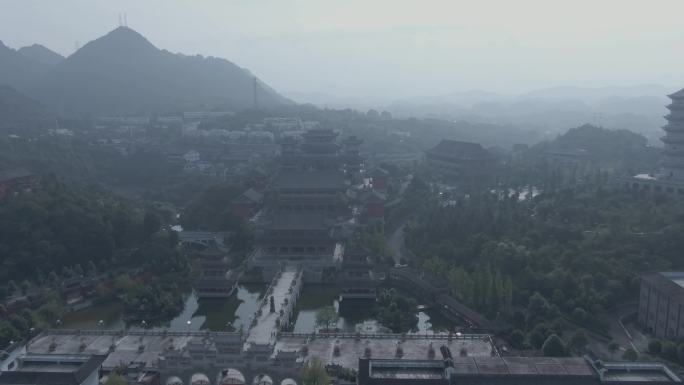 航拍贵州贵阳青岩大兴国寺