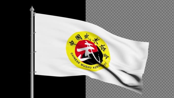 中国武术旗帜视频素材带通道