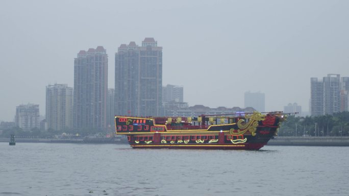4k广州游珠江南海神号帆船
