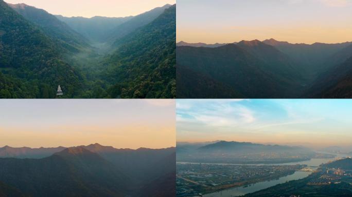 【4K】一组富阳灵山风景区航拍日出