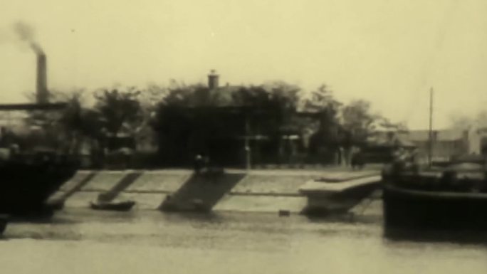40年代天津海河码头轮船【4K修复版】