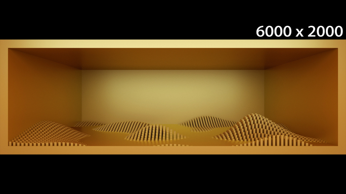 【裸眼3D】金色意境山水空间曲线几何矩阵