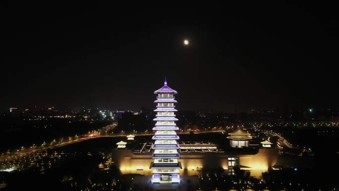 扬州大运河博物馆夜景4K降噪