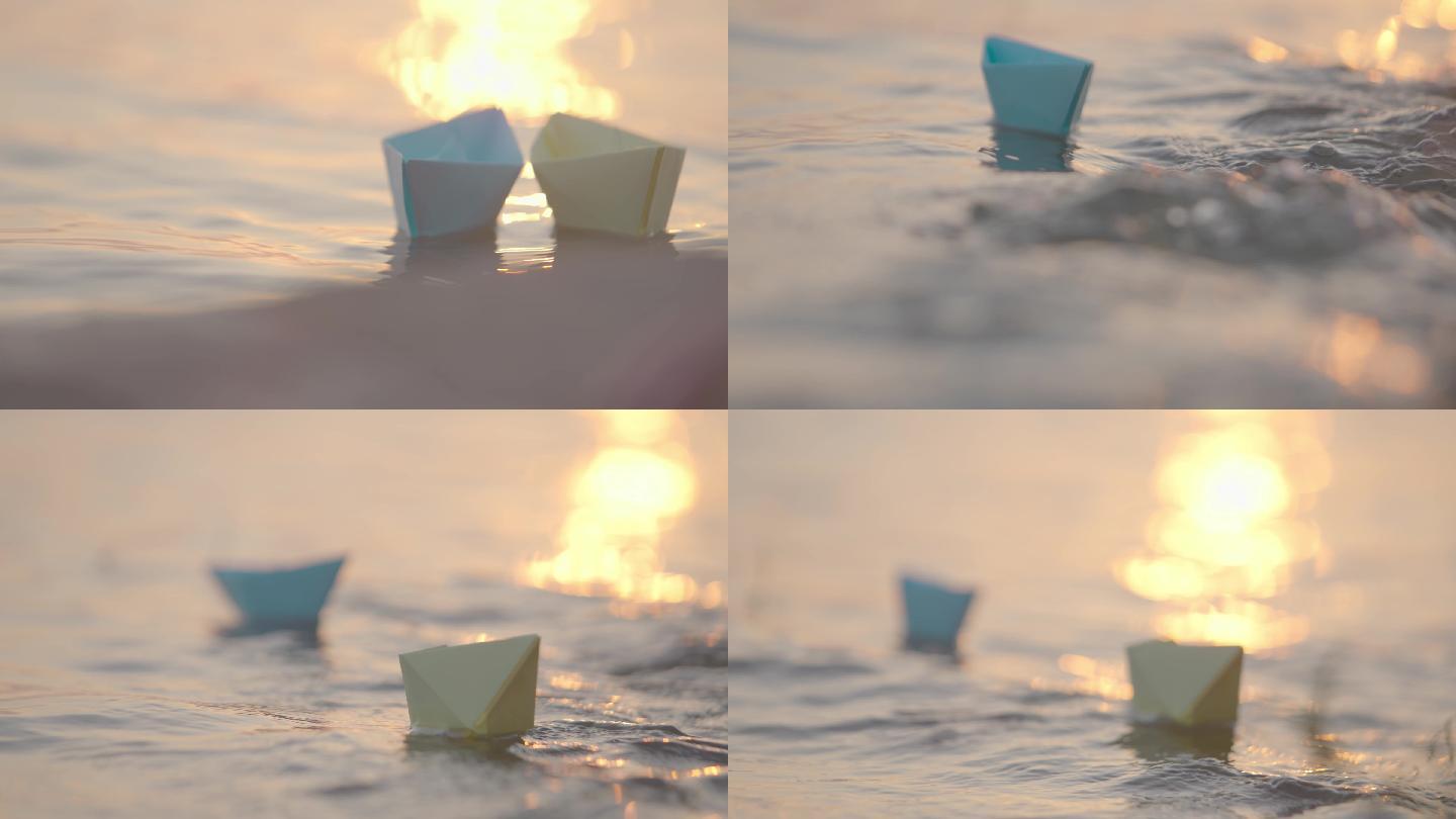 纸船在水面