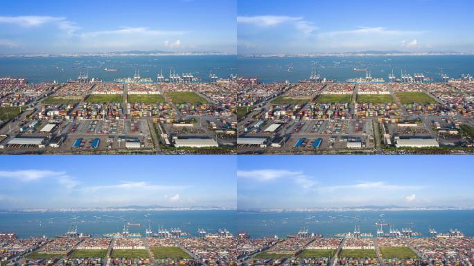 广州南沙港货运码头延时航拍08