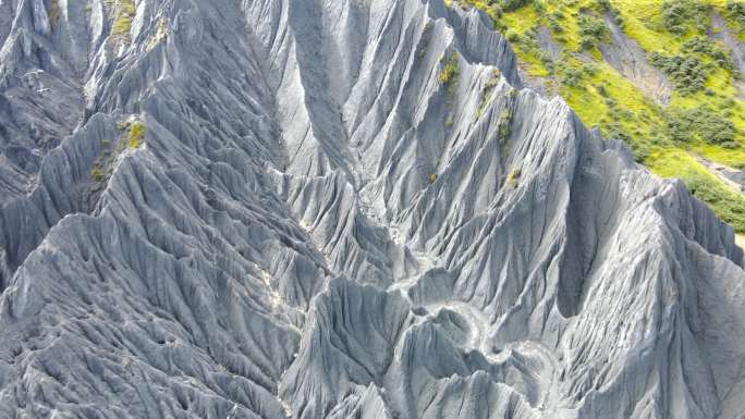 川西甘孜墨石地质公园石林奇特外星地表航拍