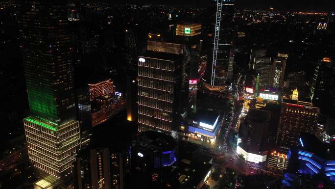 4KLog-航拍南京西路静安寺商区高楼