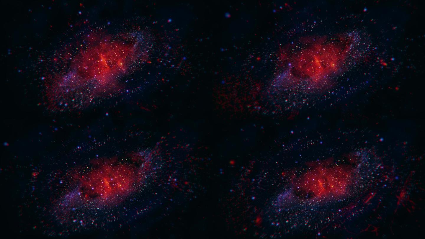 【4K宇宙】炫酷赛博朋克电子星系红色星云