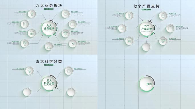 无插件-十大九大八大绿色分类简洁商务图形