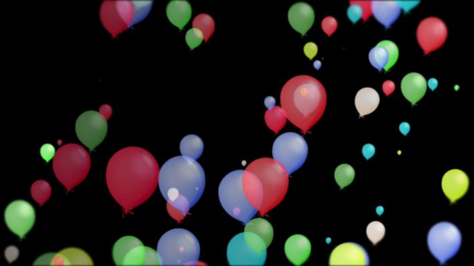4k彩色气球上升