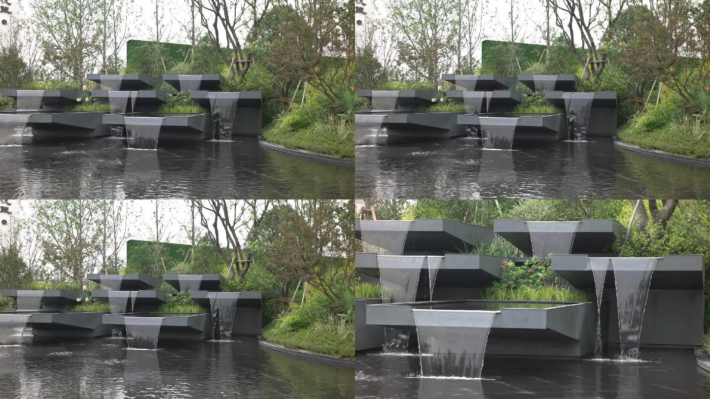 雕塑 水景 公园 水池 流水 花园