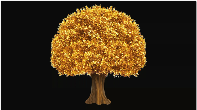 秋天金色树（带通道）