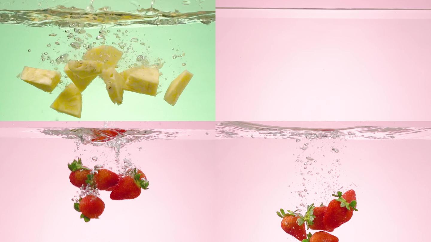 菠萝草莓水蜜桃进水