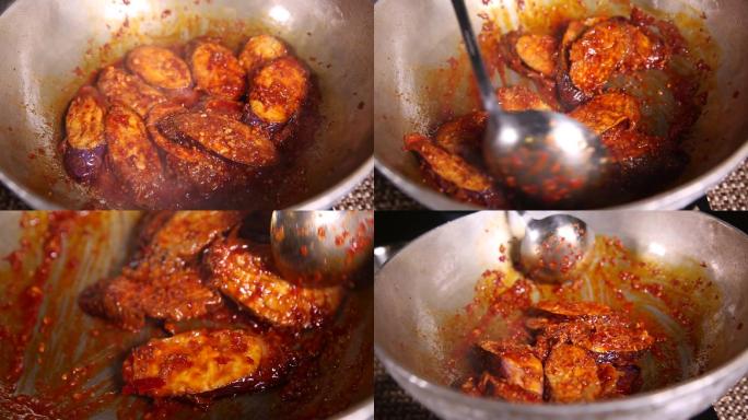 厨师制作鱼香茄子 (1)